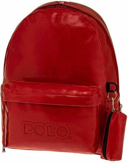 Σχολική Τσάντα Πλάτης Polo Γυμνασίου/Λυκείου Κόκκινο