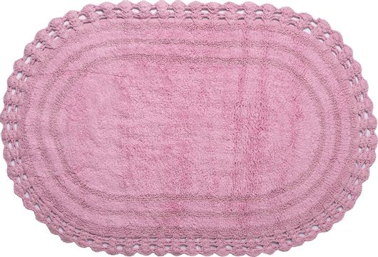 Πατάκι Μπάνιου Silk Fashion Οβάλ Βαμβακερό 60x100cm Ροζ