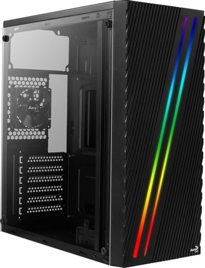 Κουτί Υπολογιστή Aerocool Streak Gaming Midi Tower με Πλαϊνό Παράθυρο και RGB Φωτισμό Μαύρο