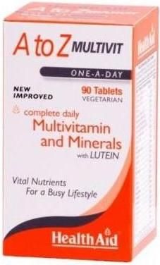 Health Aid A To Z Multivit Πολυβιταμίνη για Ενέργεια 90 ταμπλέτες