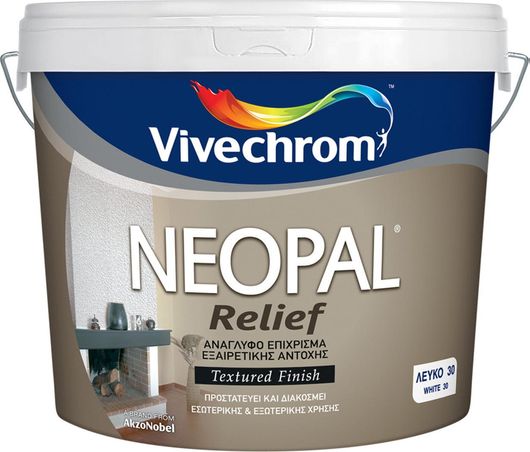 Πλαστικό Χρώμα Vivechrom Neopal Relief για Εσωτερική και Εξωτερική Χρήση 5lt