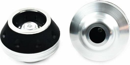 Σετ Προστατευτικά Πτώσης Αλουμινίου για Τροχούς Μοτοσυκλέτας A-PC-04 2τμχ Ασημί