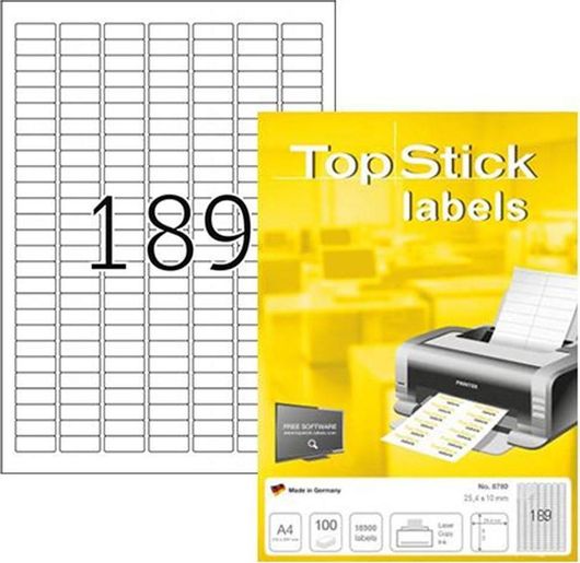 Αυτοκόλλητες Ετικέτες Topstick 25.4x10mm No 8780