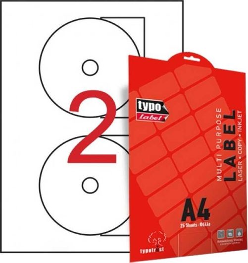 Ετικέτες Typotrust 25 Φύλλων CD 117mm (50 ετικ)