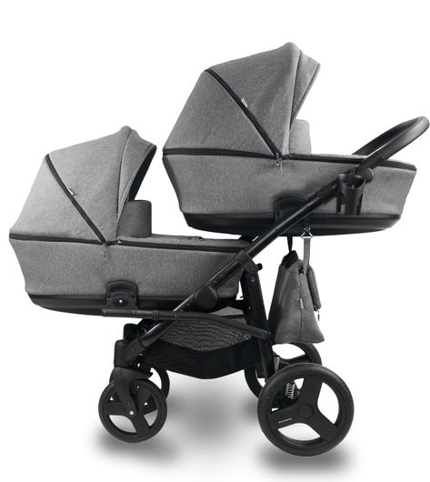 Καρότσι Bexa Duo 2 σε 1 για Δίδυμα Σκούρο Γκρι