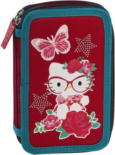 Κασετίνα Διπλή Γεμάτη Hello Kitty (# 346365) Ροζ