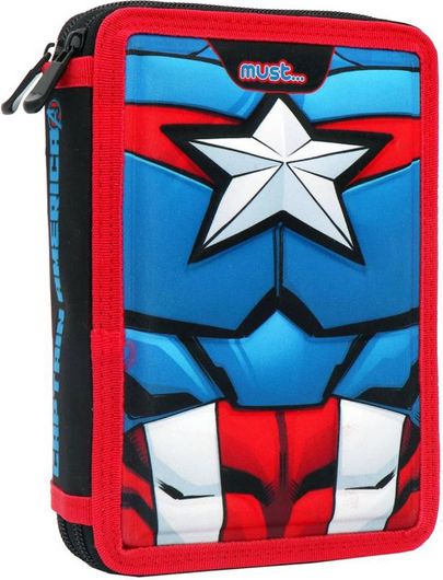 Κασετίνα Must D-0506010 Avengers Captain America Γεμάτη με 2 Θήκες