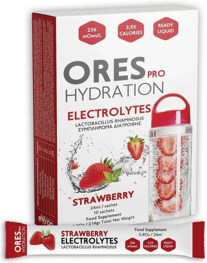 Eifron Ores Pro Hydration Electrolytes Φράουλα 10 φακελίσκοι