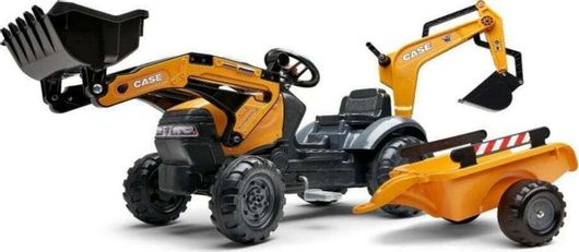 Παιδικός Εκσκαφέας Case Ποδοκίνητος με Καρότσα & Πετάλι Κίτρινο