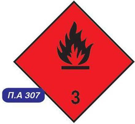 Πινακίδα Φορτηγού Φλόγες Π.Α 307 3M 23cmx23cm