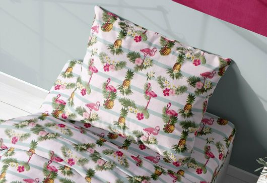 Μαξιλαροθήκη Dimcol Flamingo 295 50x70cm Πολύχρωμο