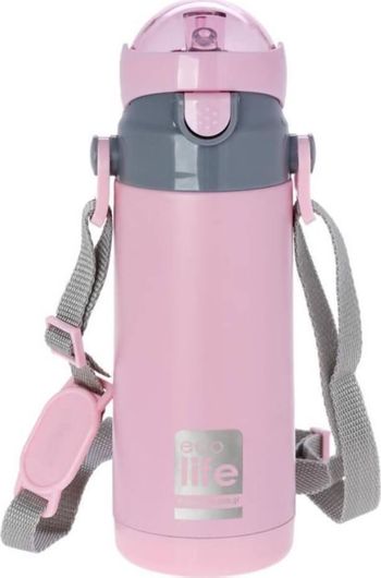 Παγούρι Θερμός Ανοξείδωτο Ecolife Kids Thermos 400ml Ροζ