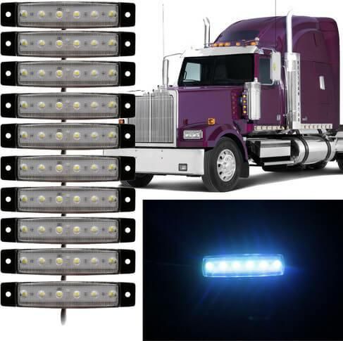 LED Φώτα Όγκου Φορτηγών IP66 24v 10τμχ Λευκό