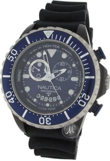 Ανδρικό Ρολόι Nautica NMX 650 Χρονογράφος με Καουτσούκ Λουράκι A32600G Μαύρο