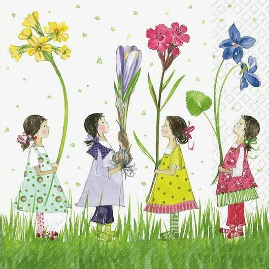 Χαρτοπετσέτες Stewo Dec 20τμχ 33x33 Κορίτσια Λουλούδια