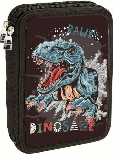 Σχολική Κασετίνα Back Me Up No Fear Dinosaur 357-05100 Γεμάτη Διπλή