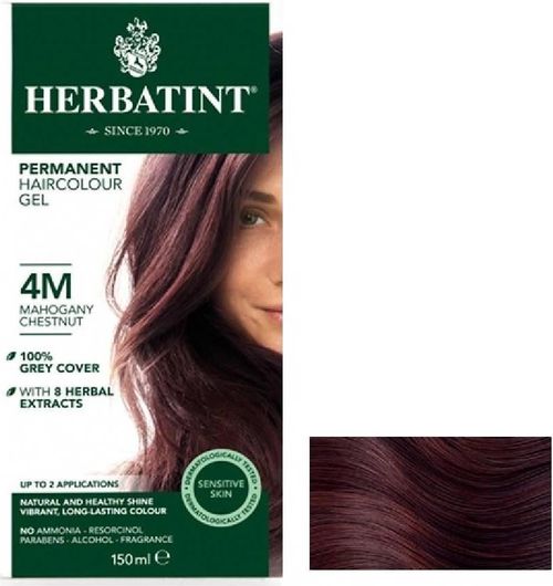 Herbatint Permanent Gel Βαφή Μαλλιών Χωρίς Αμμωνία 4M Καστανο Μαονι 150ml