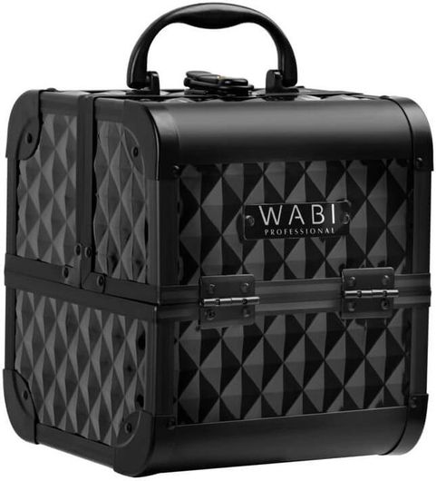 Βαλιτσάκι Αισθητικής Wabi για Αποθήκευση Καλλυντικών με Καθρέφτη 18.50x18.50x21cm Μαύρο