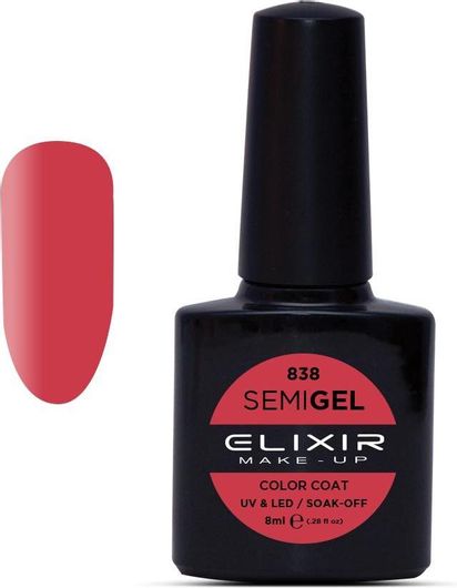 Ημιμόνιμο Βερνίκι Νυχιών Elixir Semi Gel 838 8ml