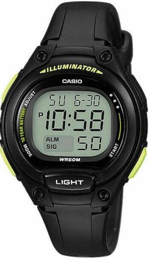 Γυναικείο Ρολόι Casio με Καουτσούκ Λουράκι LW-203-1BVEF Μαύρο