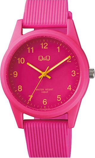 Γυναικείο Ρολόι Q&Q με Καουτσούκ Λουράκι VS12J009Y Ροζ
