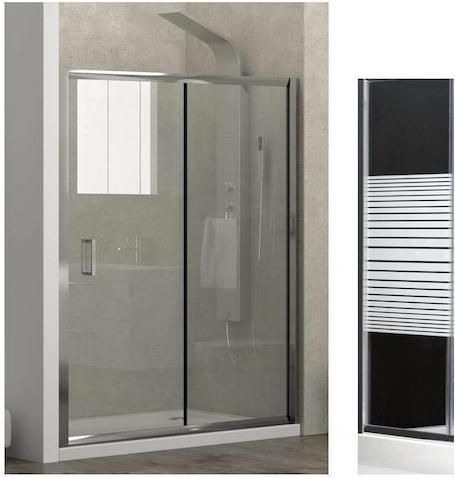 Καμπίνα Karag New Flora 500 Σεριγραφάτο από Τοίχο σε Τοίχο με Συρόμενη Πόρτα 110x180cm