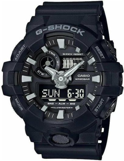 Ανδρικό Ρολόι Casio G-Shock GA-700-1BER Καουτσούκ Μαύρο