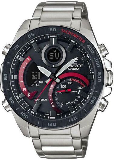 Ανδρικό Ρολόι Casio Edifice Bluetooth ECB-900DB-1AER Μεταλλικό Μπρασελέ Ασημί
