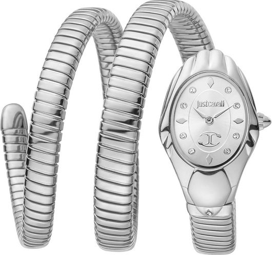 Γυναικείο Ρολόι Just Cavalli Snake JC1L184M0015 Μεταλλικό Μπρασελέ Ασημί