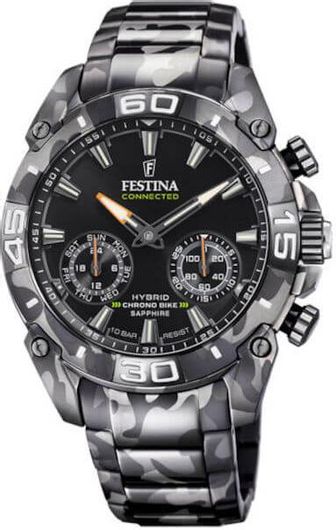 Ανδρικό Ρολόι Festina Connected Hybrid F20545/1 Μεταλλικό Μπρασελέ Ασημί