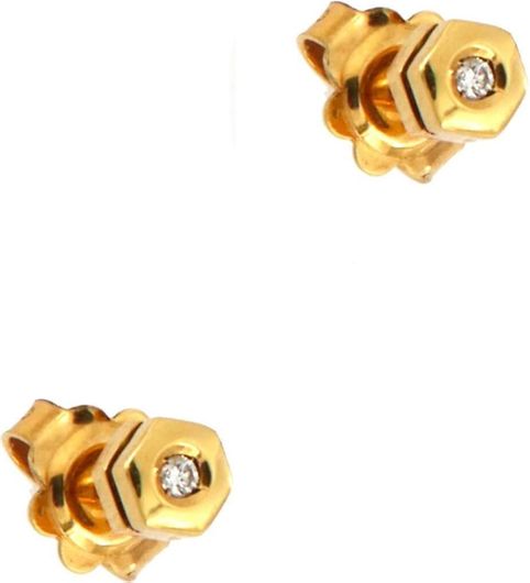 Γυναικεία Σκουλαρίκια Καρφωτά Χρυσά 18 Καράτια με Μπριγιάν