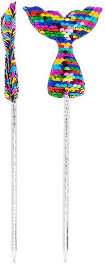 Στυλό με Πούλιες Rainbow Γοργόνα Μπλε