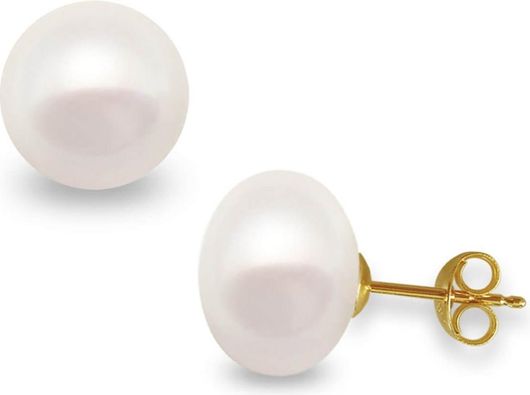 Γυναικεία Σκουλαρίκια Χρυσά 14 Καράτια με Μαργαριτάρι 13-14mm
