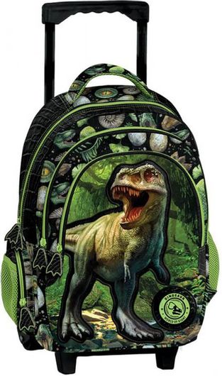 Σχολική Τσάντα Δημοτικού Τρόλεϊ Graffiti Dinosaur Πολύχρωμη