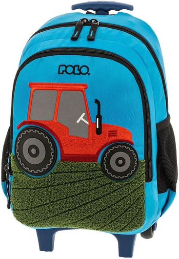 Σχολική Τσάντα Νηπίου Τρόλεϊ Polo Tracktor Γαλάζιο