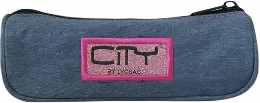Lyc Sac Eclair Flashy Pink Κασετίνα Βαρελάκι με 1 Θήκη Μπλε