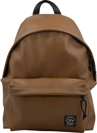 Σχολική Τσάντα Γυμνασίου - Λυκείου Lyc Sac The Drop Leatherlike Μ30.5 x Π15.5 x Υ41εκ Καφέ