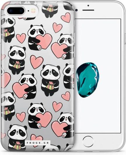 Θήκη Κινητού Back Cover Clear TPU για Apple iPhone 7 Plus/iPhone 8 Plus Love Pandas Διάφανο