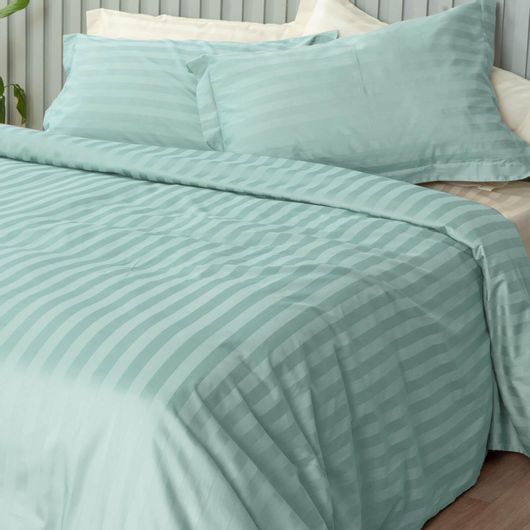 Σετ Μαξιλαροθήκες Palamaiki Satin Stripes 50x75cm Πράσινο