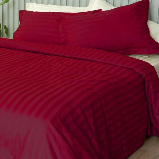 Σετ Μαξιλαροθήκες Palamaiki Satin Stripes 50x75cm Κόκκινο
