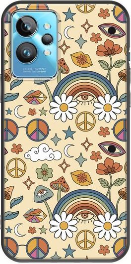 Θήκη Κινητού Back Cover για Realme GT2 Pro - Black TPU - Hippie Rainbow