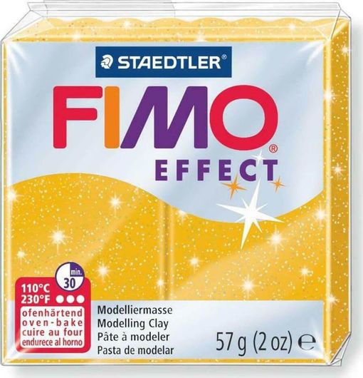 Πηλός Staedtler Fimo Effect 56gr Glitter Χρυσό