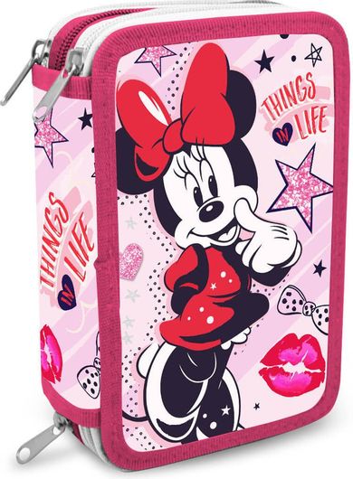 Σχολική Κασετίνα Γεμάτη Minnie Mouse Filled Pencil Case With 3 Zips Things Life