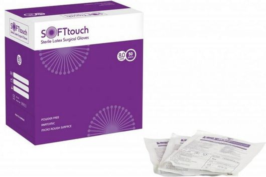Γάντια Αποστειρωμένα Χειρουργικά Χωρίς Πούδρα Softouch 50 Ζεύγη