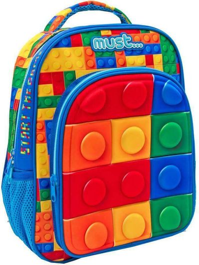 Σχολική Τσάντα Νηπίου Must 3D Blocks Μ27 x Π10 x Υ31cm Πολύχρωμο
