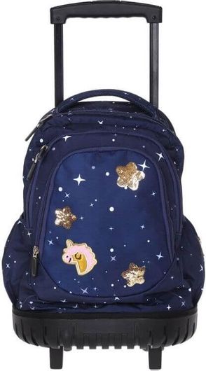 Σχολική Τσάντα Δημοτικού Lyc Sac Unicorn Star Τρόλεϊ Μ35 x Π24 x Υ44εκ Μπλε
