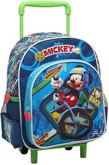 Σχολική Τσάντα Νηπίου Διακάκης Mickey Mouse Τρόλεϊ Μπλε