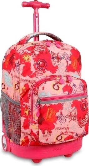 Σχολική Τσάντα Δημοτικού JWorld Sunrise Pink Atlas Τρόλεϊ Μ32 x Π22 x Υ46cm Ροζ
