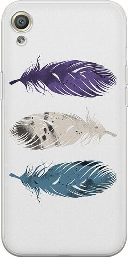 Θήκη Κινητού Back Cover για Sony Xperia XA - Flexible TPU - Blue Purple White Feathers