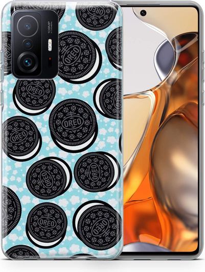 Θήκη Κινητού Back Cover Flexible TPU Διάφανη Σιλικόνη για Xiaomi 11T/11T Pro Cookies Μπλε